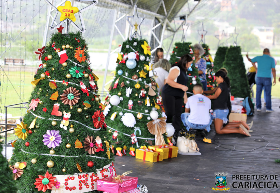 Vila de Natal celebra inclusão e solidariedade com árvores montadas por instituições sociais