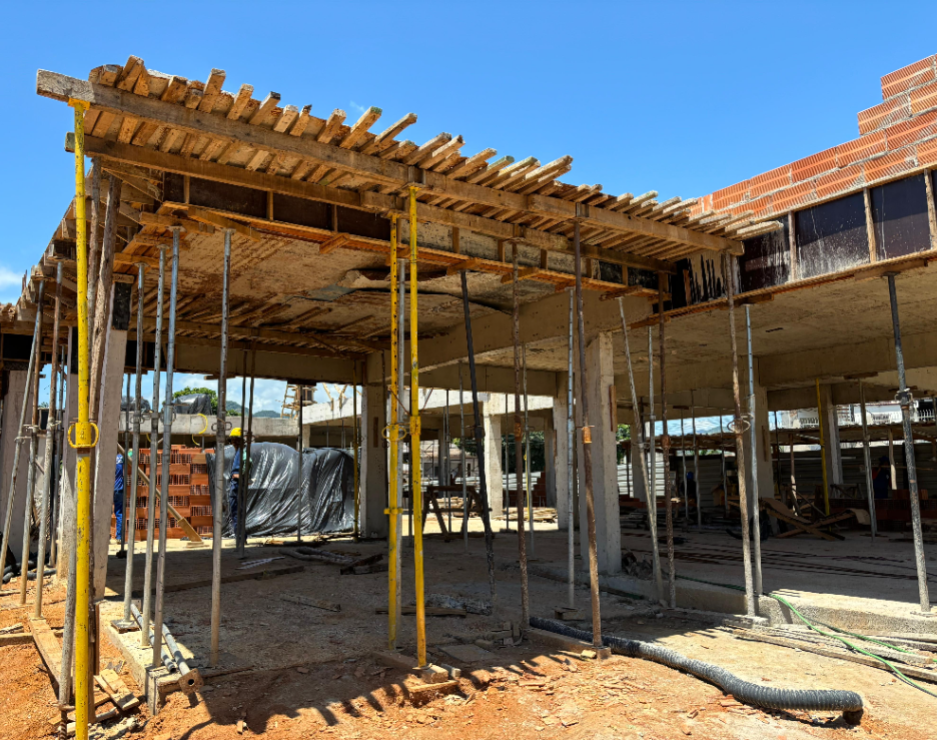 Obra do CMEI de Prolar avança e entra na fase de alvenaria