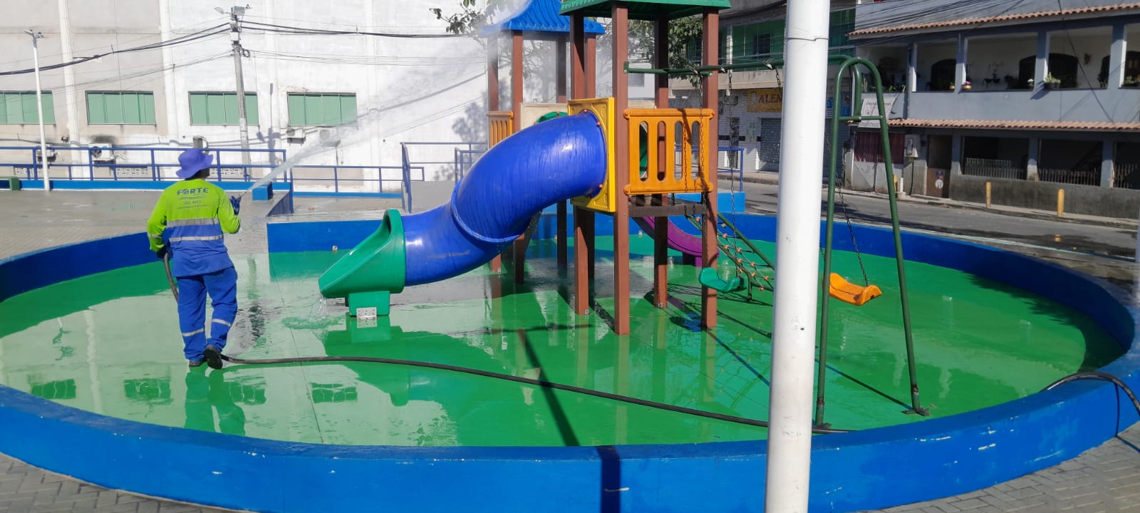 Praças de Porto Novo, Nova Canaã e Complexo Hugo Viola recebem limpeza nesta terça-feira (22)