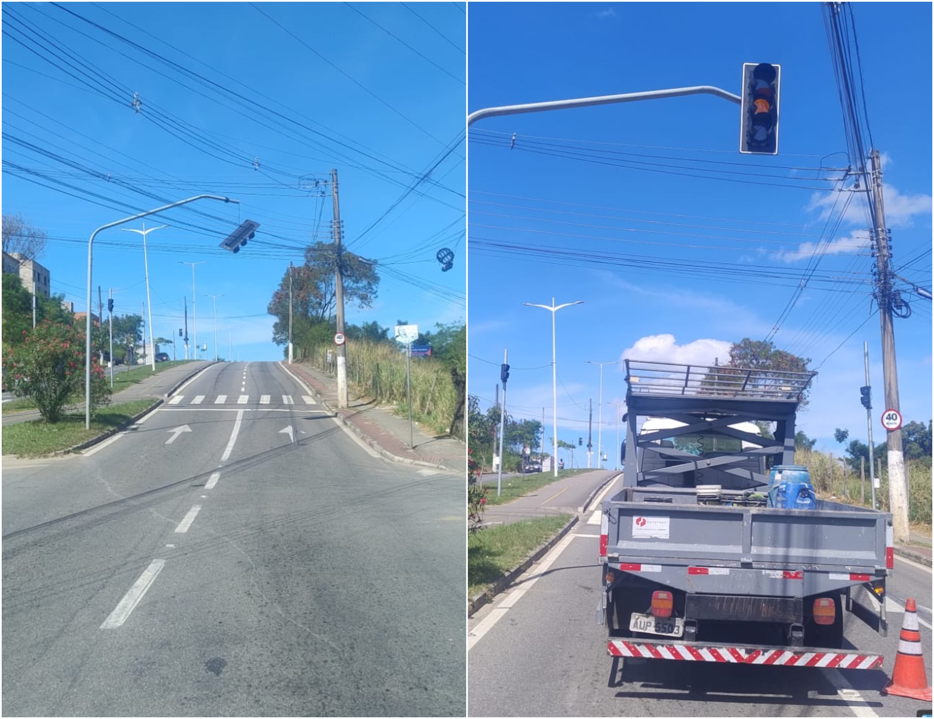 Semáforo da Avenida Alice Coutinho passa por reparos e tem funcionamento normalizado