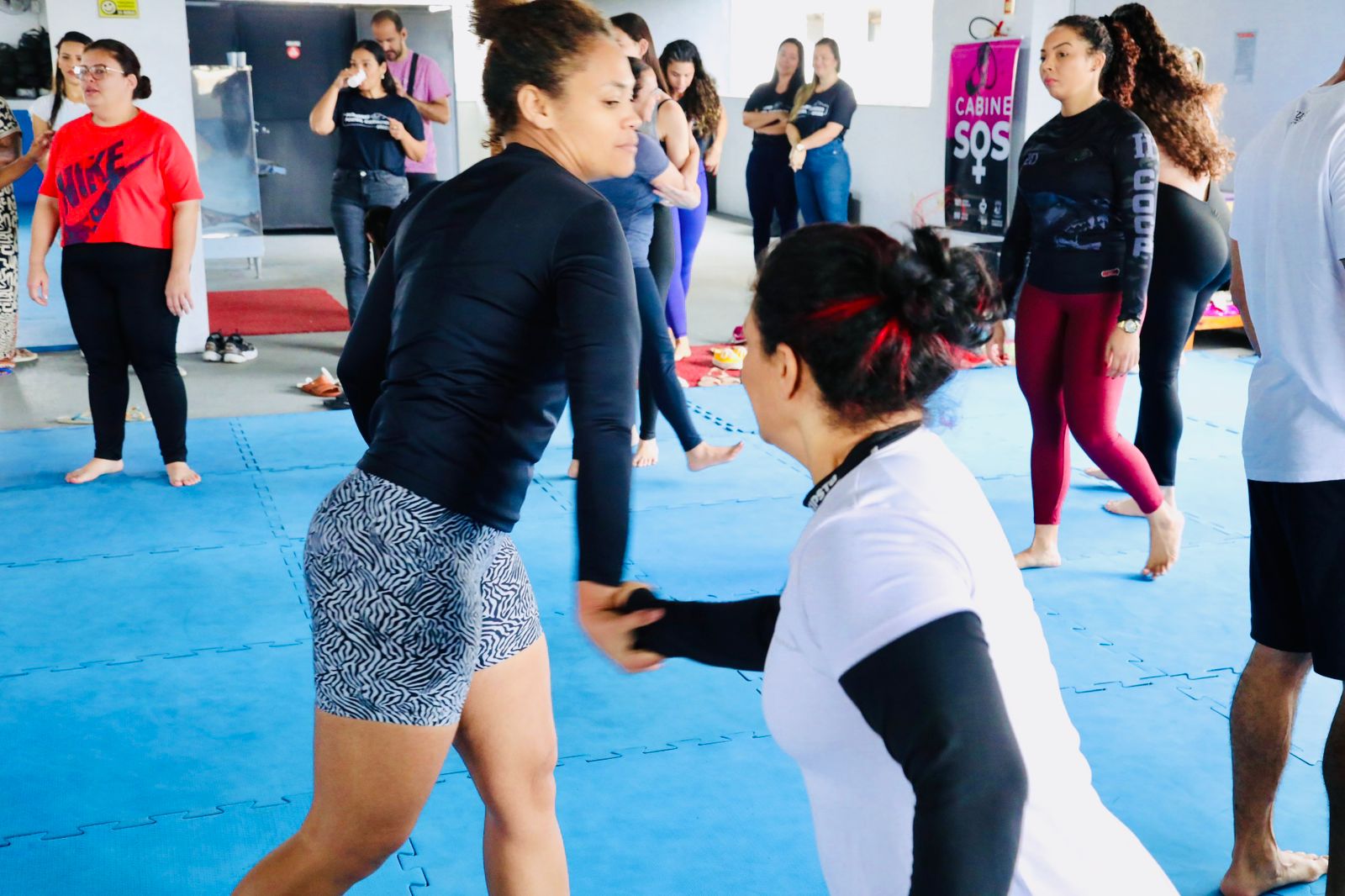 Agosto Lilás: mais de 60 mulheres se reúnem durante aula de defesa pessoal 