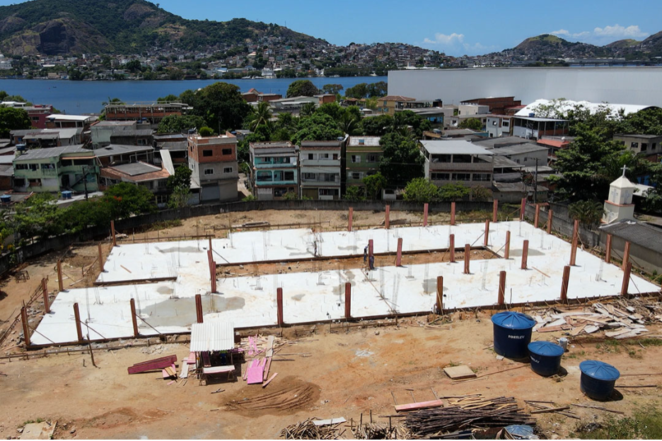 Obras na UBS de Porto de Santana avançam com a concretagem dos pilares e das vigas