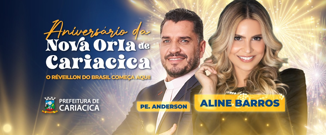 Aniversário da Nova Orla terá shows de Aline Barros e Padre Anderson Gomes