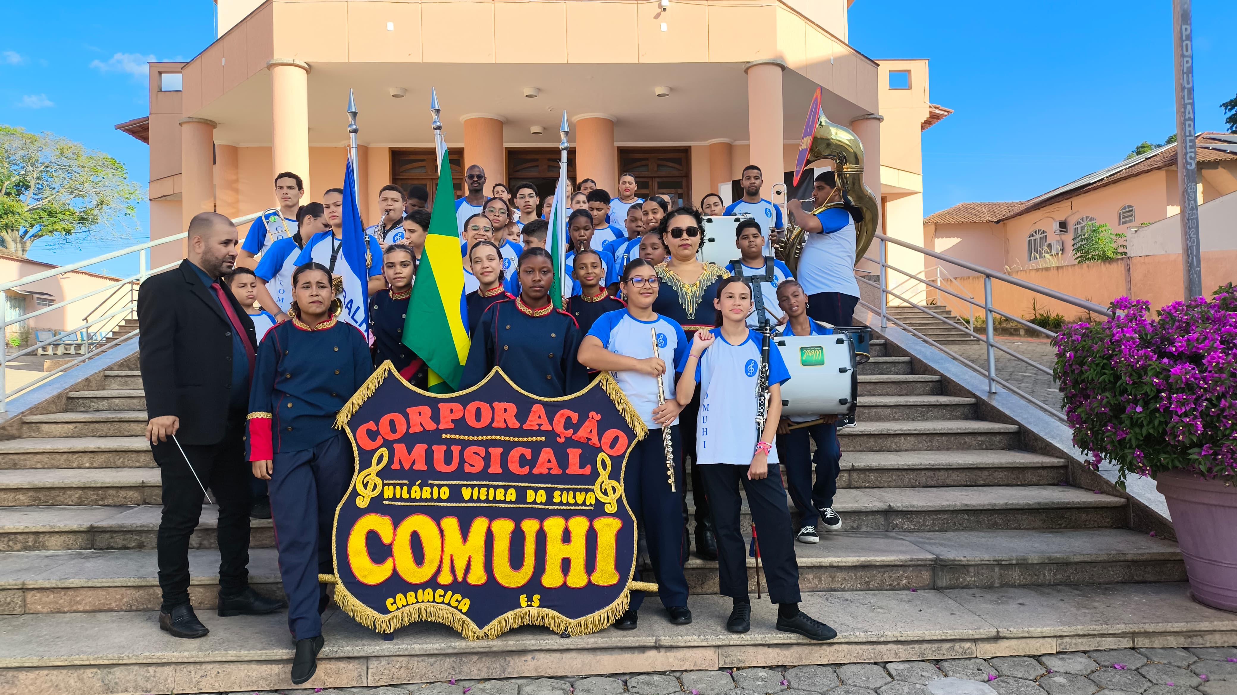 Banda escolar de Cariacica se destaca em desfile cívico em Boa Esperança, norte do ES