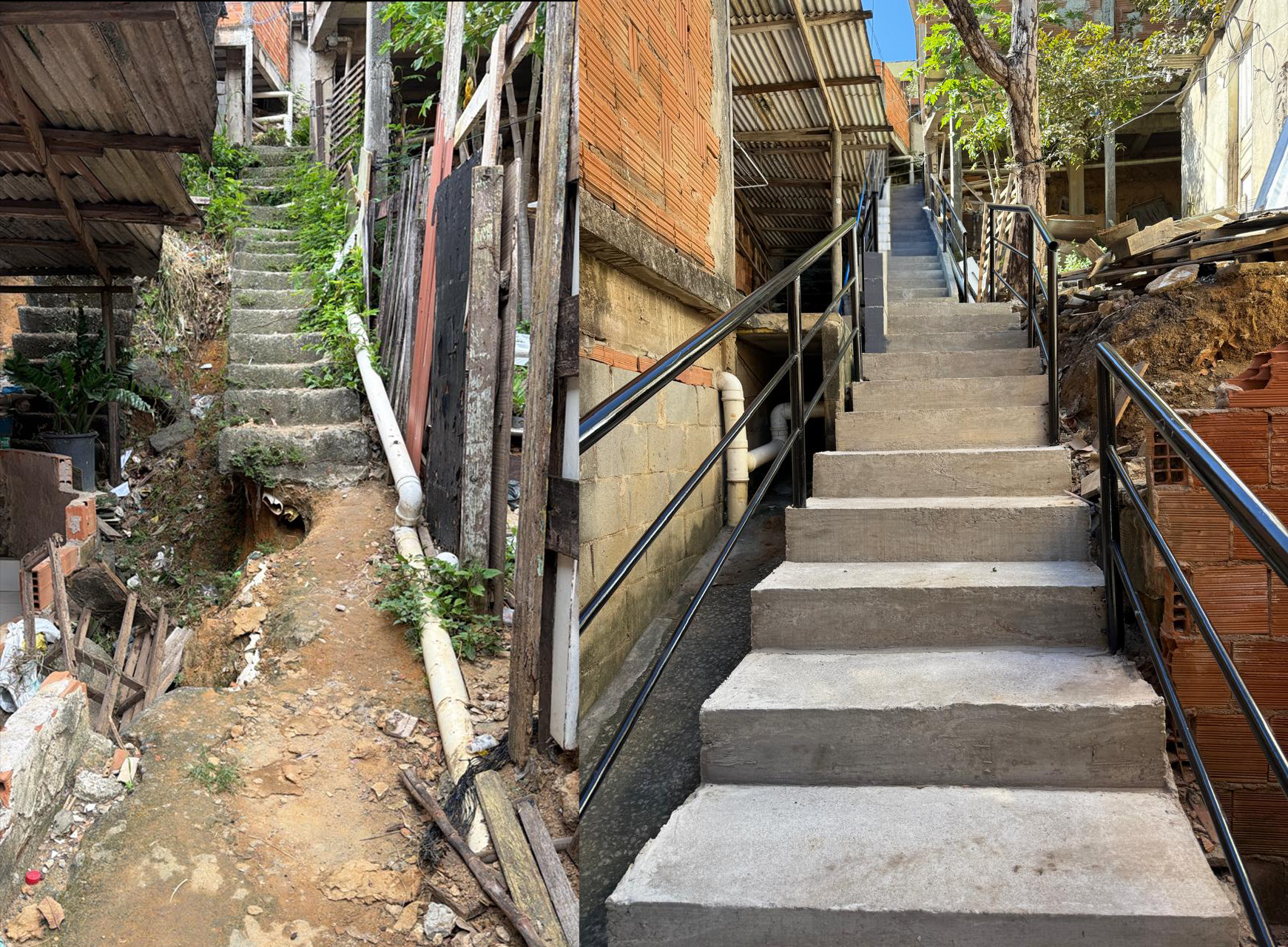 Obras em escadarias levam mais segurança a moradores de Castelo Branco e Jardim Botânico