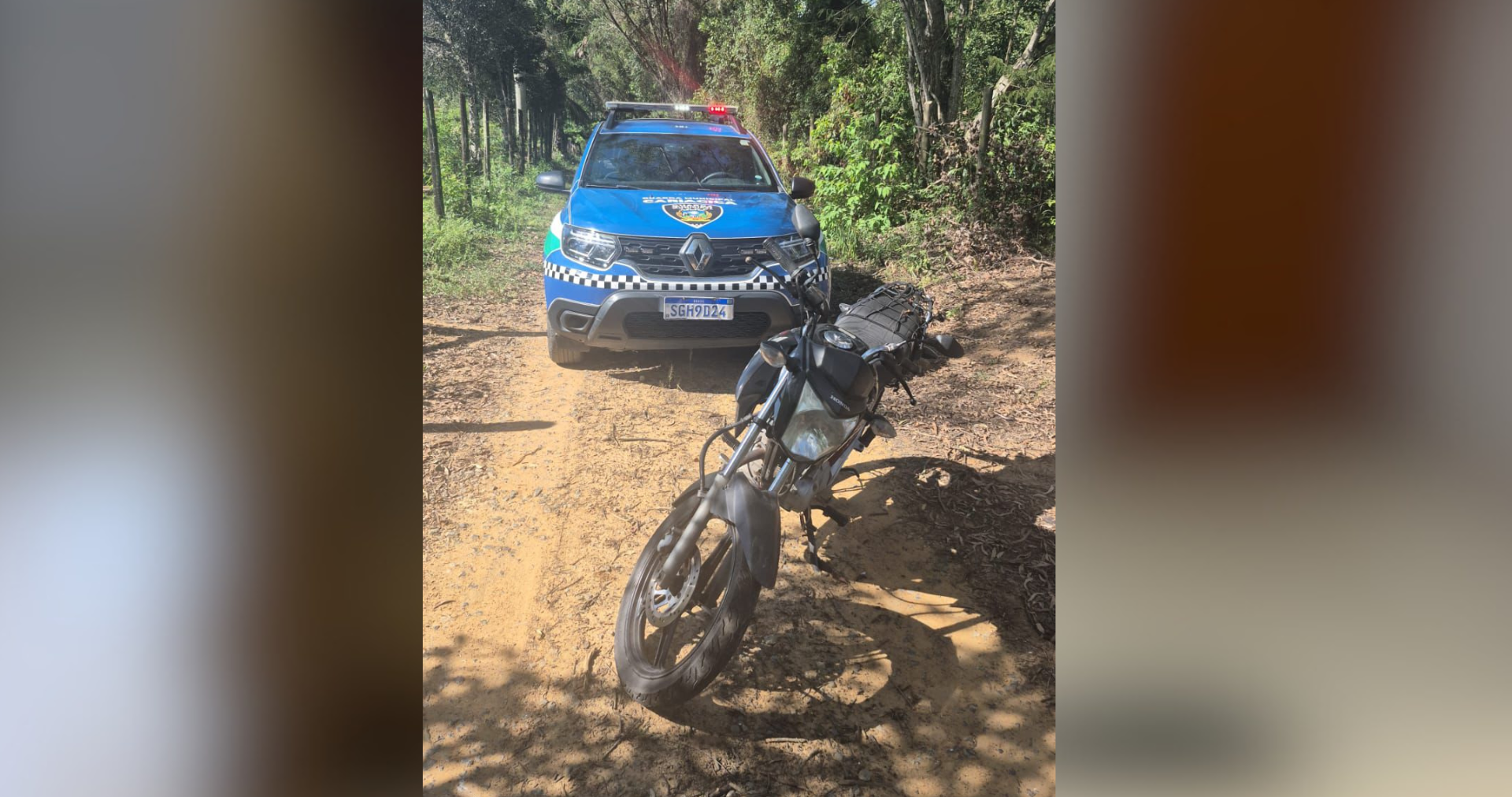 Guarda Municipal localiza moto roubada em área de mata no bairro Vila Progresso
