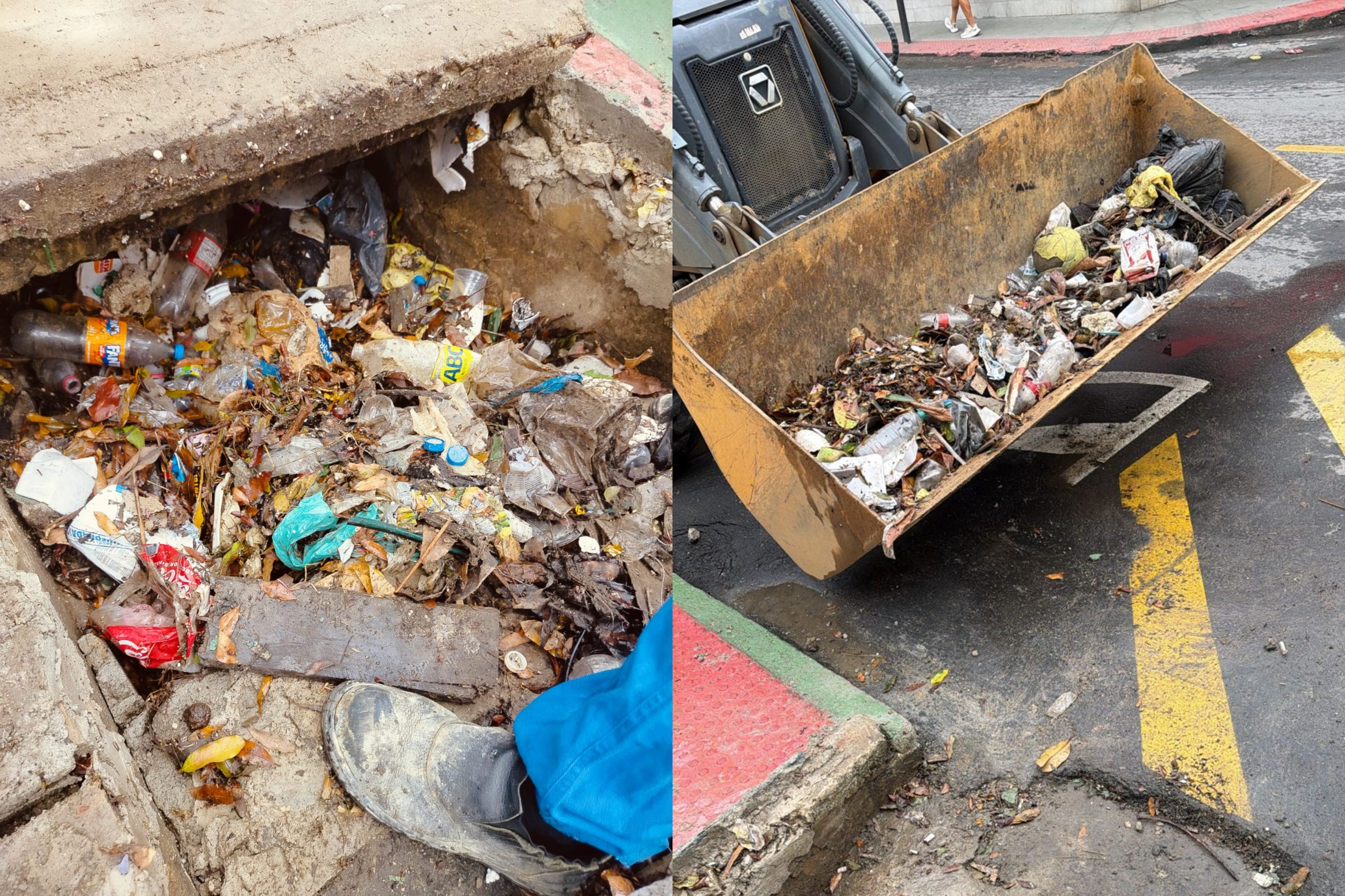 Equipes da Secretaria de Serviços retiram grande quantidade de lixo em bueiros de Bela Aurora