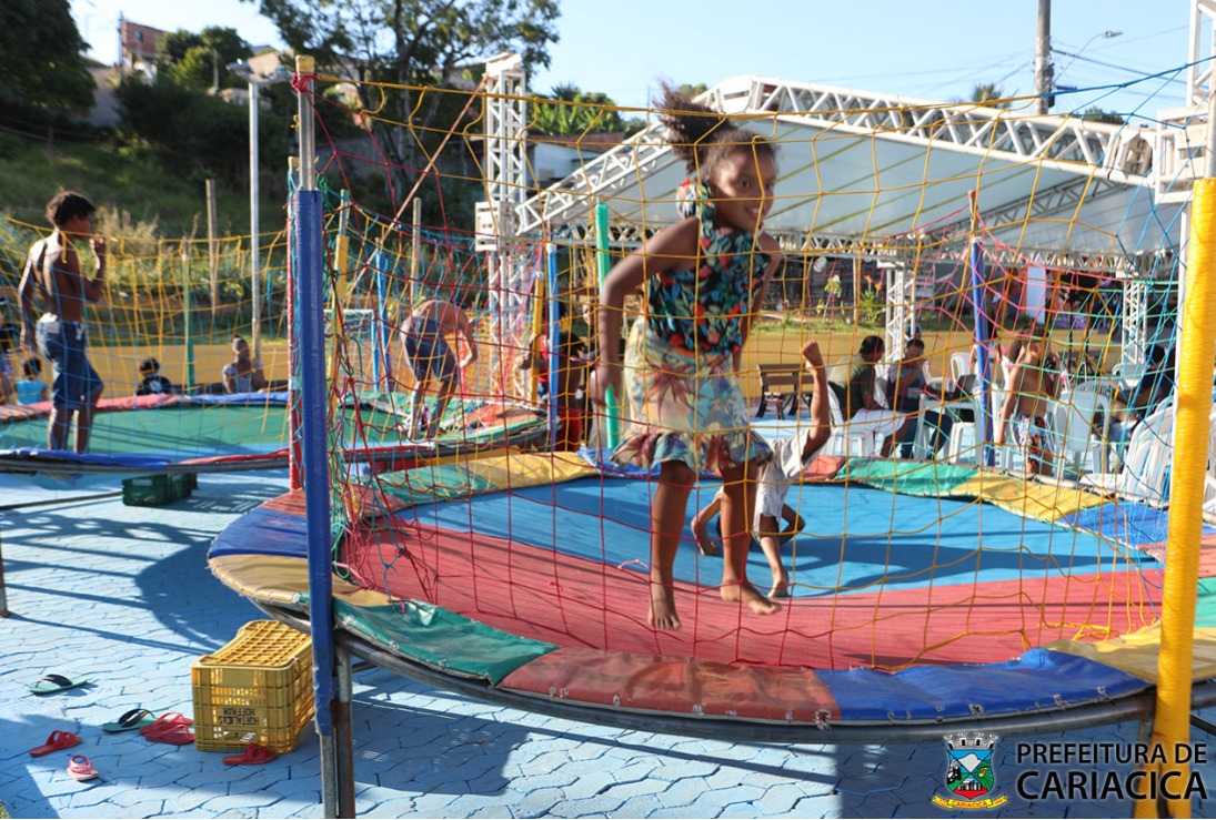 Recreação para a criançada e música neste sábado (4) no projeto Cariacica + Perto de Você em Rio Marinho