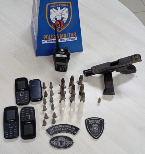 Guarda Municipal de Cariacica apreende pistola ponto 40 com suposto chefe do tráfico de drogas do bairro São Francisco