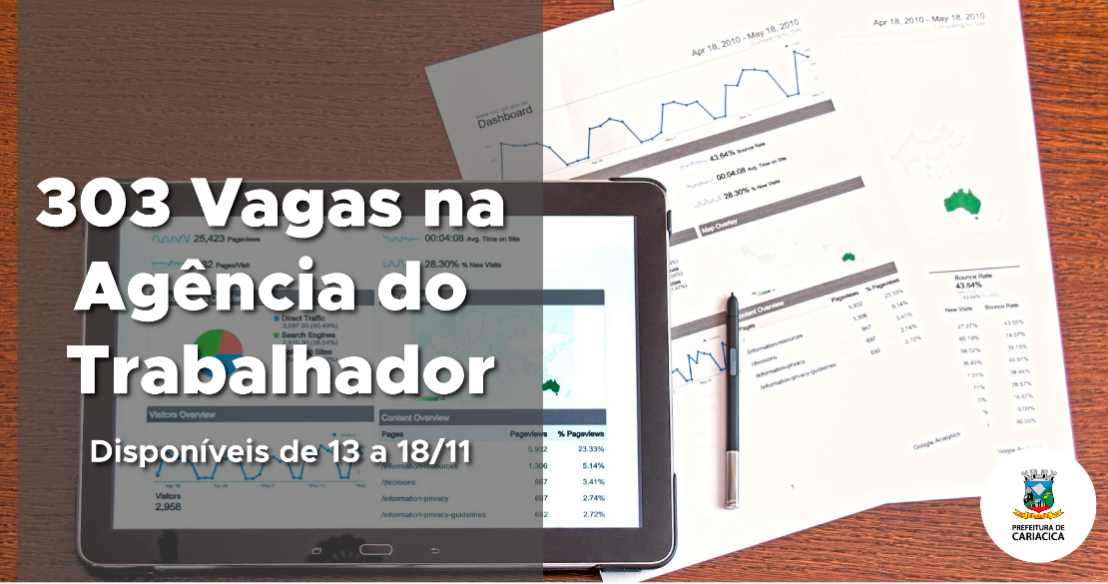 Agência do Trabalhador divulga vagas de empregos e de estágios