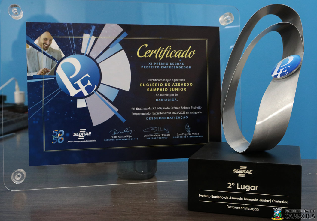 Prefeito Euclério Sampaio é premiado pelo Sebrae como 'Prefeito Empreendedor' 