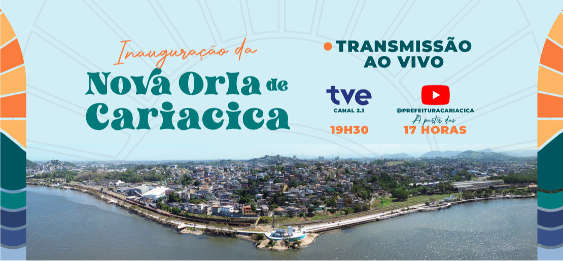 Nova Orla de Cariacica: inauguração será transmitida ao vivo pelo YouTube da Prefeitura e TVE