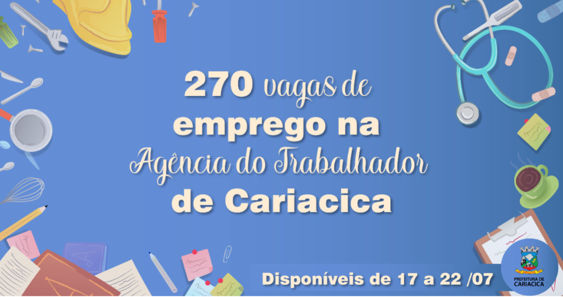Agência do Trabalhador divulga 270 vagas de emprego com atendimento on-line