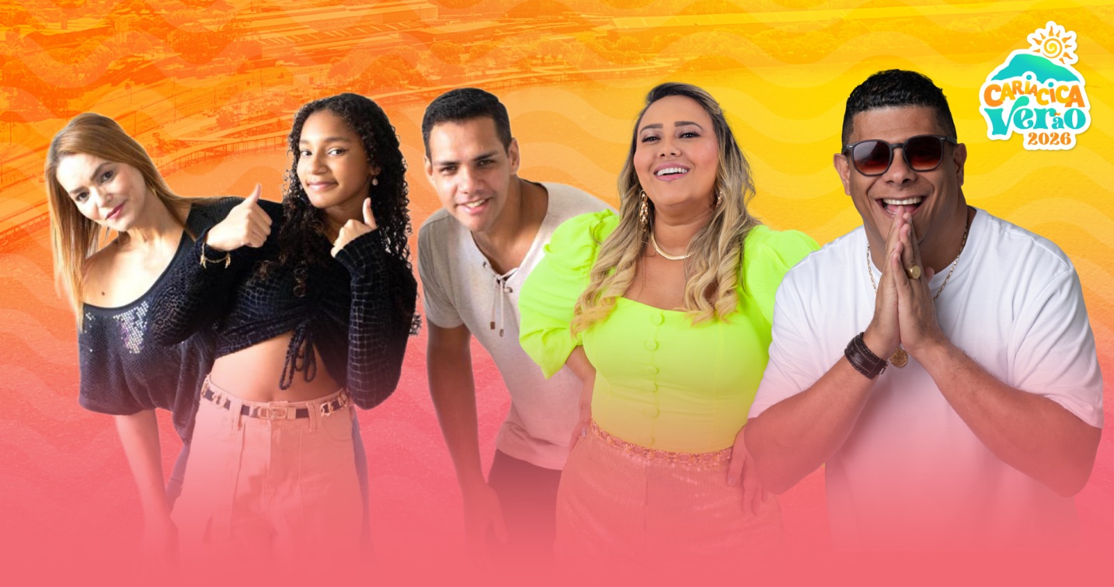 Cariacica Verão 2026 começa com shows de Lilian Lomeu, Acoustic Family e Emerson Xumbrega; confira a programação completa