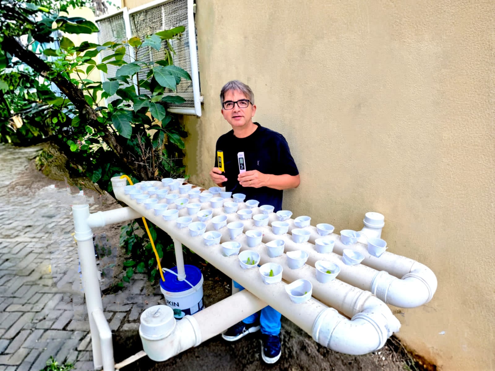 Escola em Padre Gabriel cria horta hidropônica para inovar aulas de química 