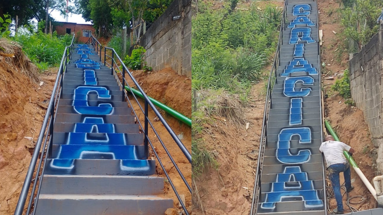 Nova escadaria em Parque Gramado já está sendo utilizada pelos moradores