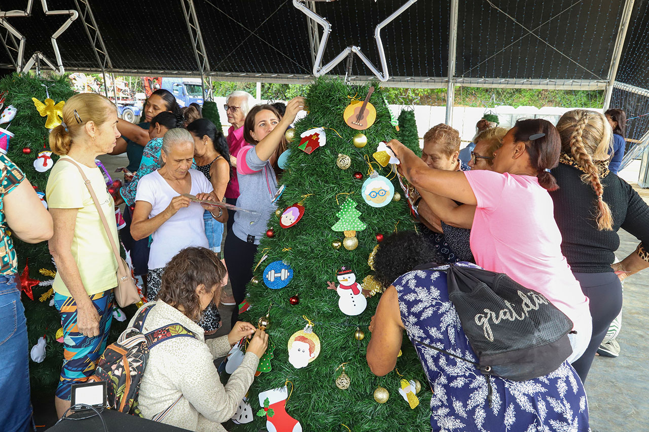 Vila de Natal ganha árvores decoradas por instituições sociais do município