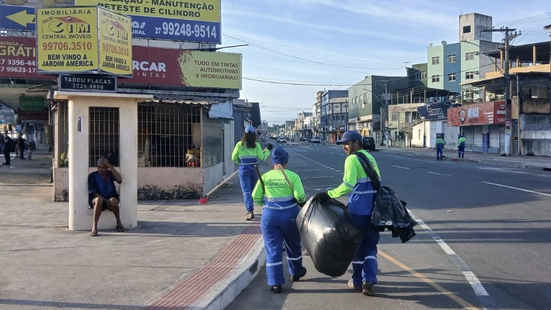 Cidade que se cuida: limpeza urbana avança e mantém Cariacica organizada todos os dias