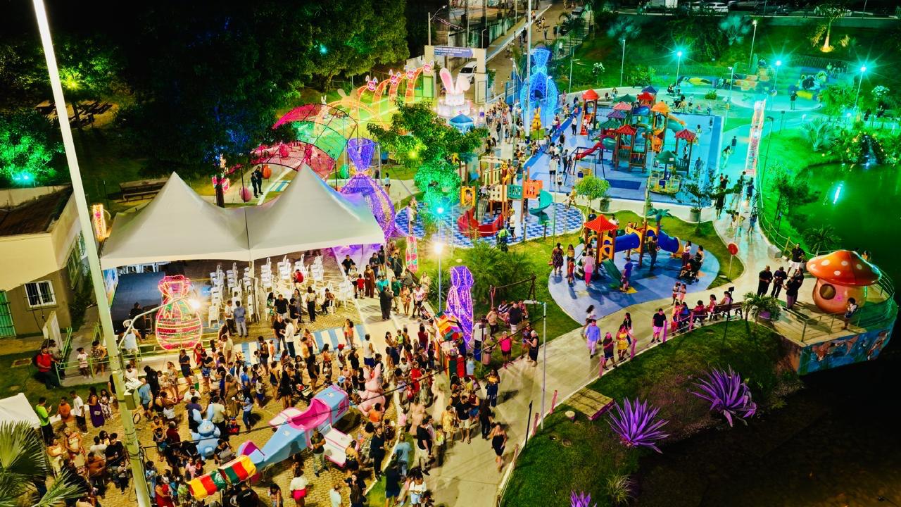 Vila da Páscoa é inaugurada no Parque da Biquinha com casa do coelho e diversas atrações